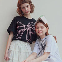 【一口價$282/件】韓國潮牌RonRon BIG RIBBON LINE T SHIRT  -5 Color - HLY & CHOCCICO