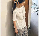【一口價$282/件】韓國潮牌RonRon Loose handmade ribbon short sleeves   -2 Color HLY & CHOCCICO