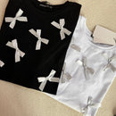 【一口價$282/件】韓國潮牌RonRon Loose handmade ribbon short sleeves   -2 Color HLY & CHOCCICO