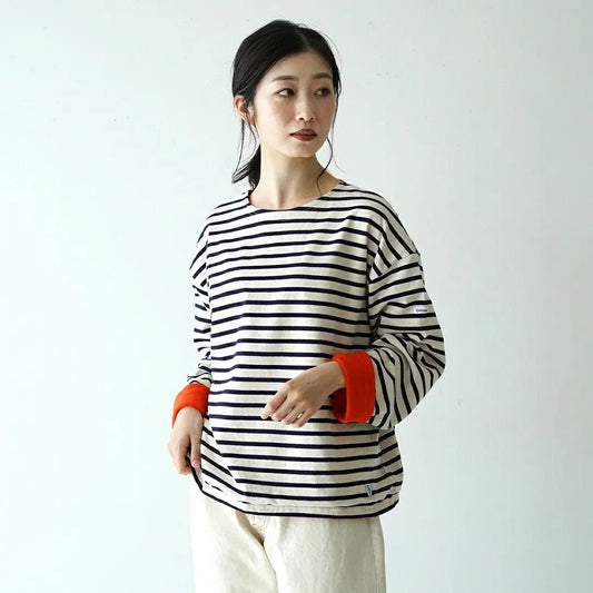 【一口價$298/件】Orcival Reversible Basque T-shirt 條紋絨絨雙面Tee HLY & CHOCCICO