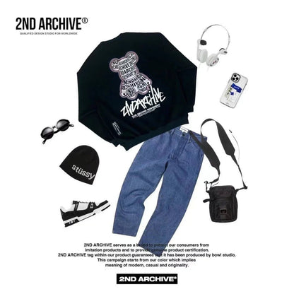 韓國直送🇰🇷 2ND ARCHIVE Alphabet Bear Hoodies - HLY &amp; CHOCCICO