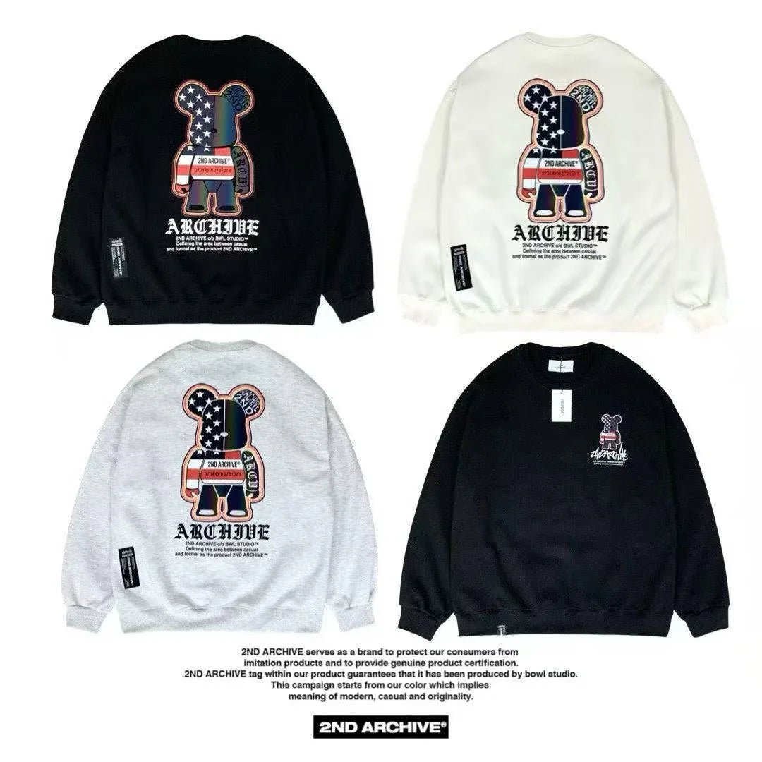 韓國直送🇰🇷 2ND ARCHIVE American Scotch Teddy Bear Sweatshirt - HLY &amp; CHOCCICO