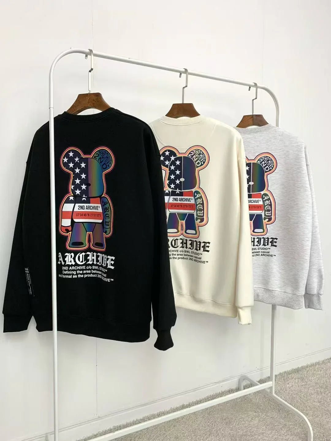 韓國直送🇰🇷 2ND ARCHIVE American Scotch Teddy Bear Sweatshirt - HLY &amp; CHOCCICO