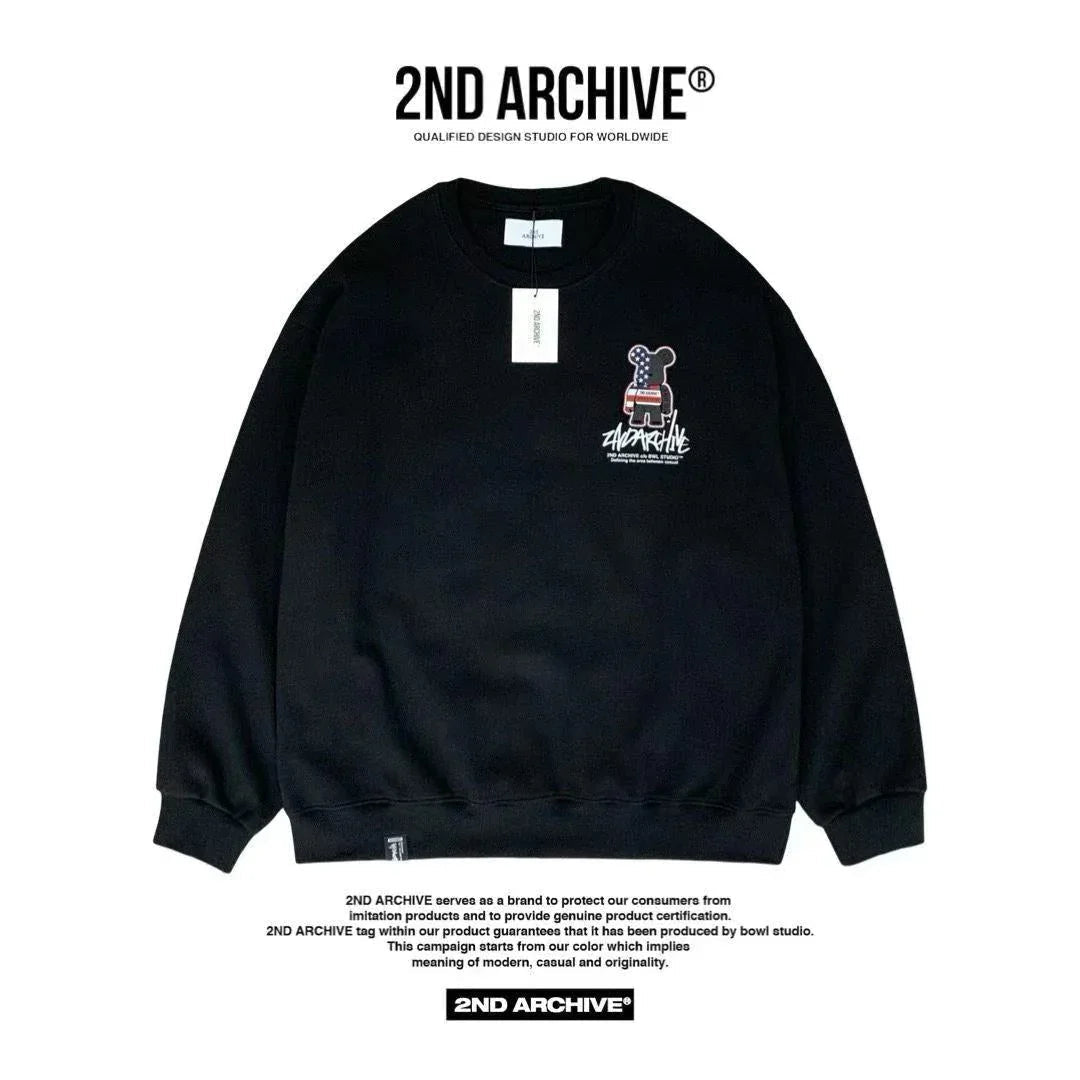 韓國直送🇰🇷 2ND ARCHIVE American Scotch Teddy Bear Sweatshirt - HLY &amp; CHOCCICO