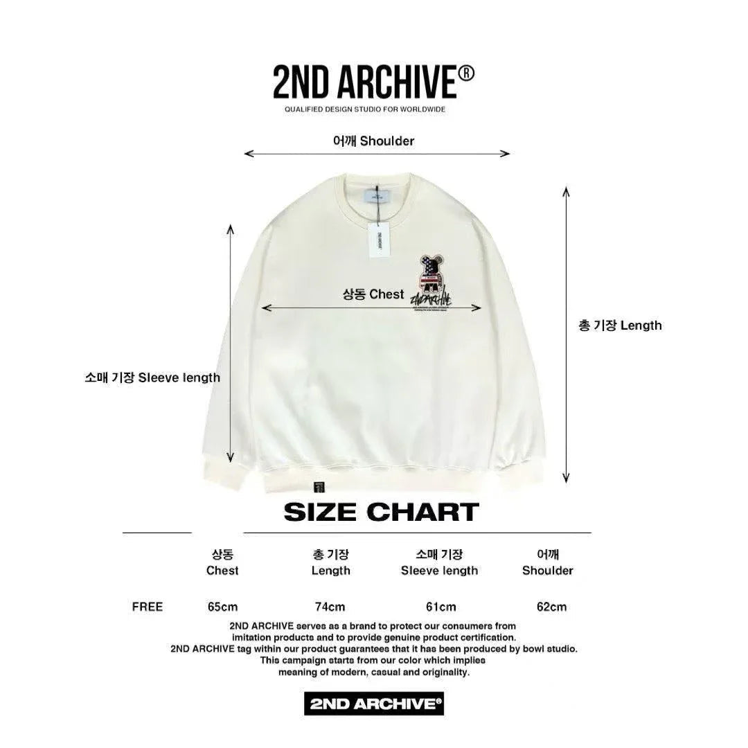 韓國直送🇰🇷 2ND ARCHIVE American Scotch Teddy Bear Sweatshirt - HLY &amp; CHOCCICO