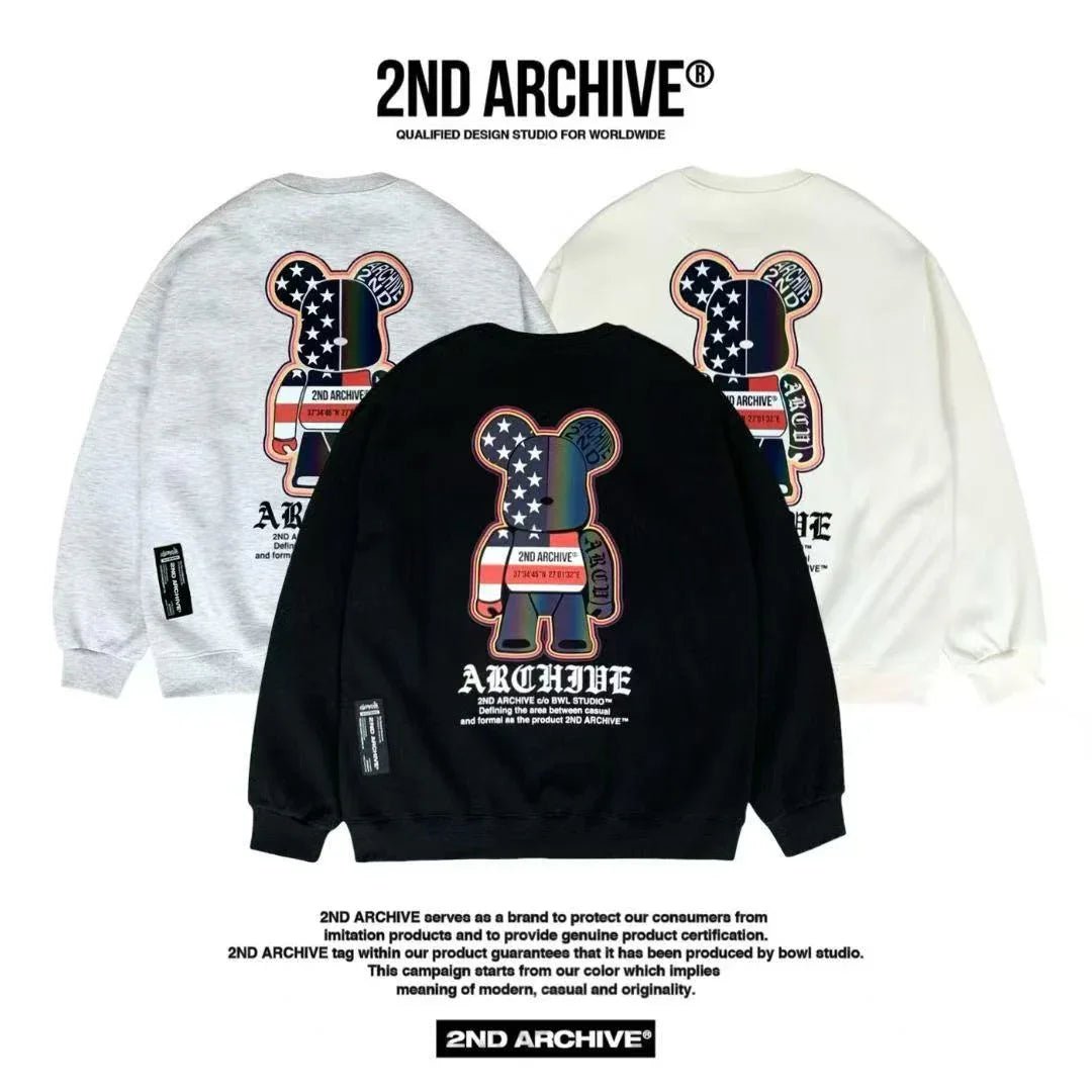 韓國直送🇰🇷 2ND ARCHIVE American Scotch Teddy Bear Sweatshirt - HLY &amp; CHOCCICO