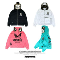 韓國直送🇰🇷 2ND ARCHIVE Angry Camo Bear Pulhood Zip -up HLY & CHOCCICO