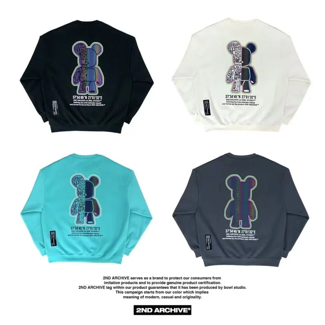 韓國直送🇰🇷 2ND ARCHIVE Aurora Half Bear Sweatshirt - HLY &amp; CHOCCICO