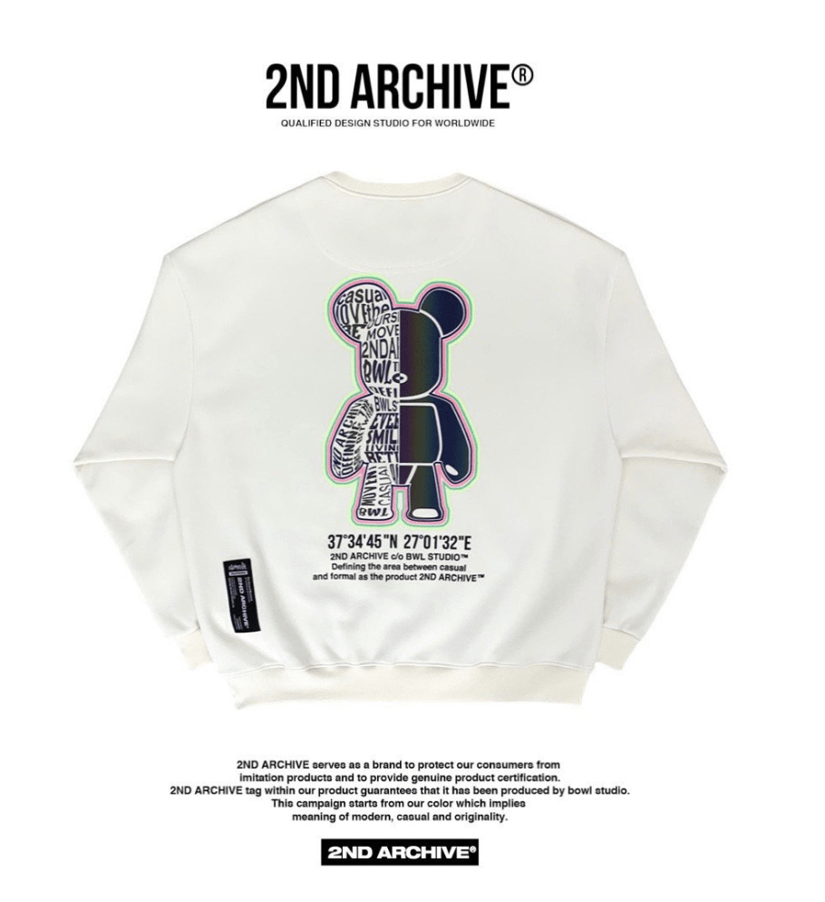 韓國直送🇰🇷 2ND ARCHIVE Aurora Half Bear Sweatshirt HLY & CHOCCICO