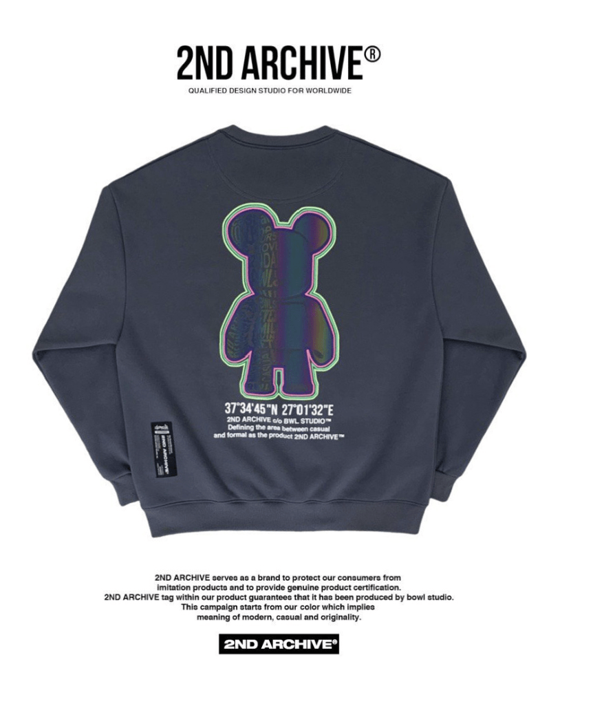 韓國直送🇰🇷 2ND ARCHIVE Aurora Half Bear Sweatshirt HLY & CHOCCICO