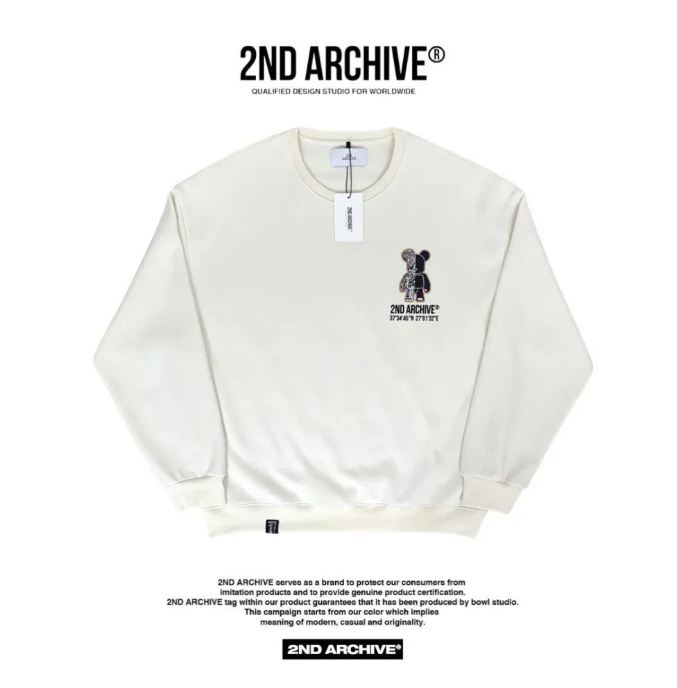 韓國直送🇰🇷 2ND ARCHIVE Aurora Half Bear Sweatshirt - HLY &amp; CHOCCICO
