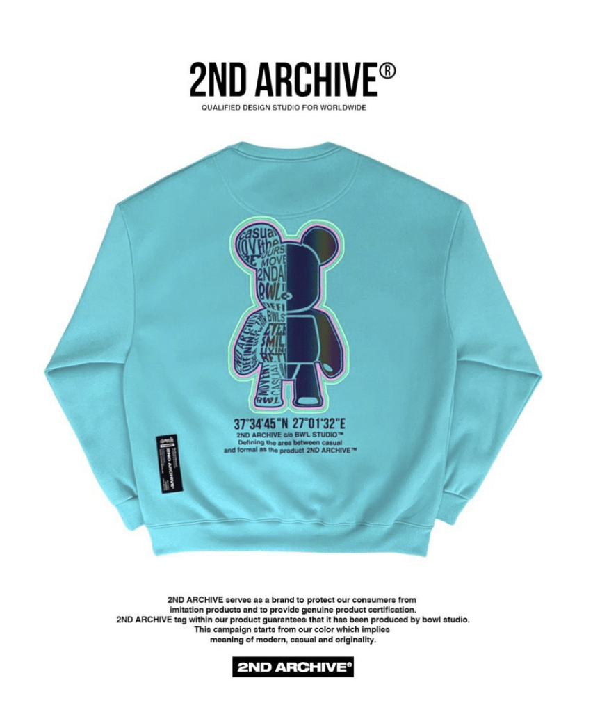 韓國直送🇰🇷 2ND ARCHIVE Aurora Half Bear Sweatshirt HLY & CHOCCICO
