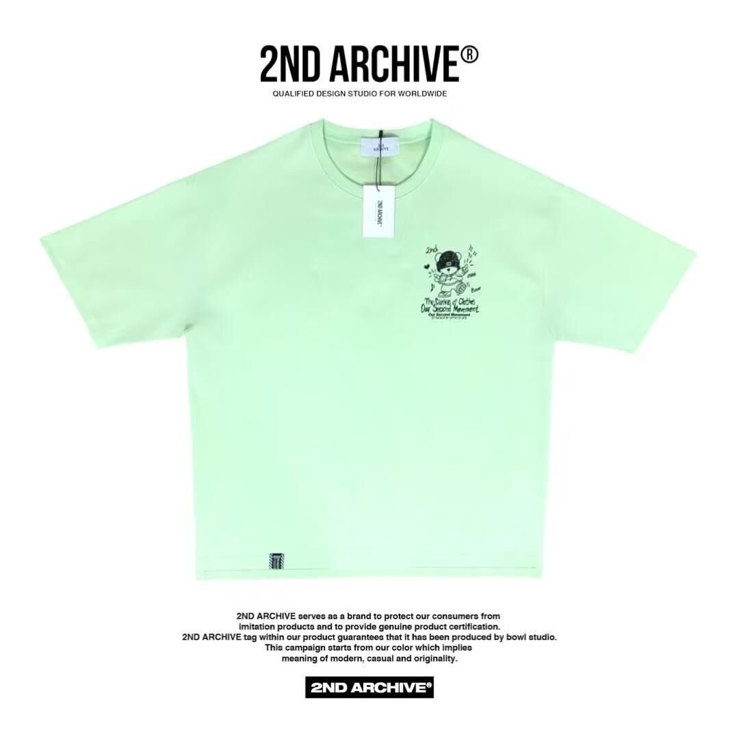 韓國直送 2ND ARCHIVE Black Beanie Teddy Bear Tee - HLY & CHOCCICO