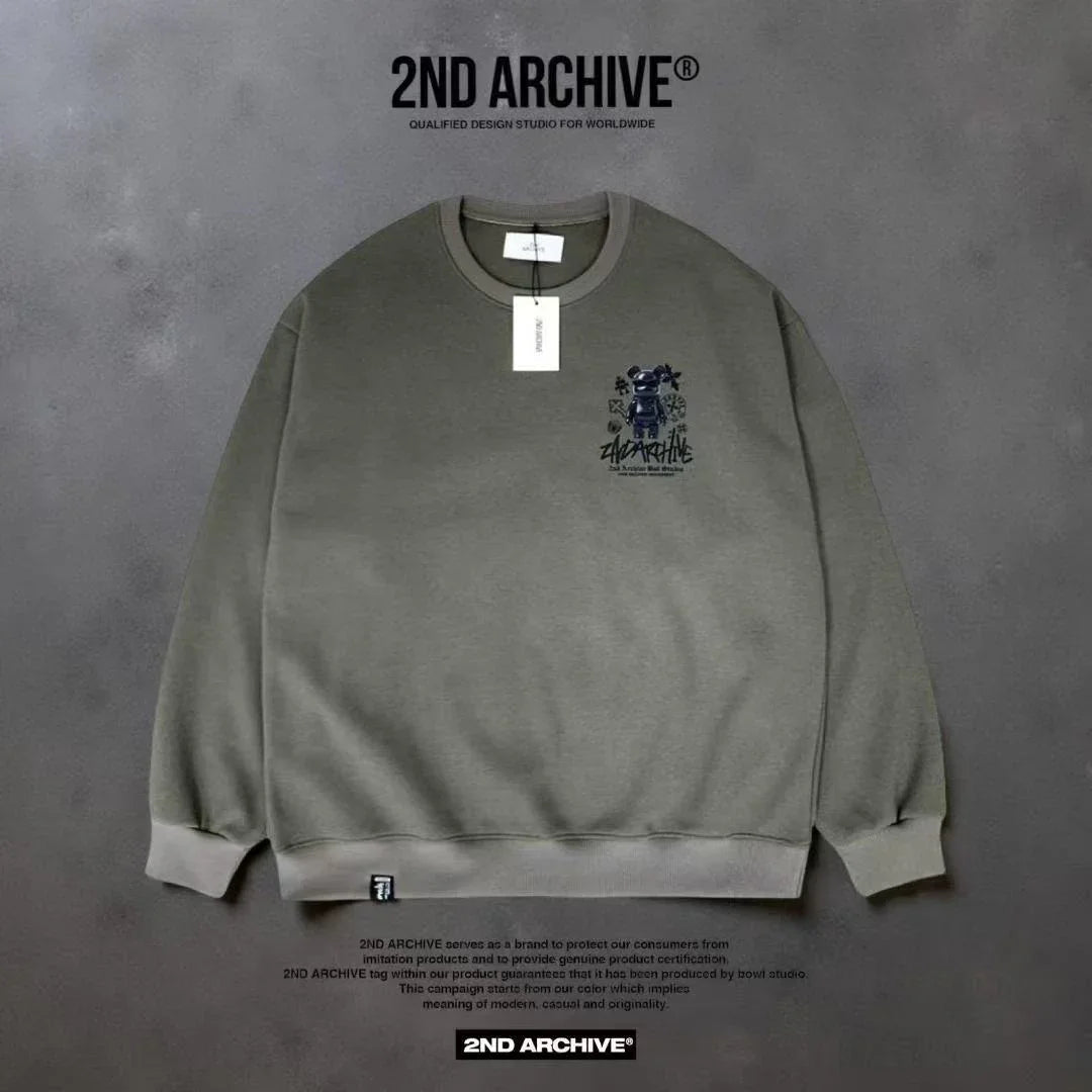 韓國直送 2ND ARCHIVE Black Cross Bear Sweatshirt - HLY &amp; CHOCCICO