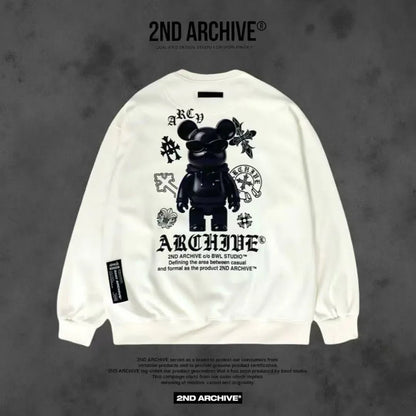 韓國直送 2ND ARCHIVE Black Cross Bear Sweatshirt - HLY &amp; CHOCCICO