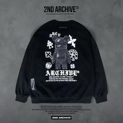 韓國直送 2ND ARCHIVE Black Cross Bear Sweatshirt - HLY &amp; CHOCCICO