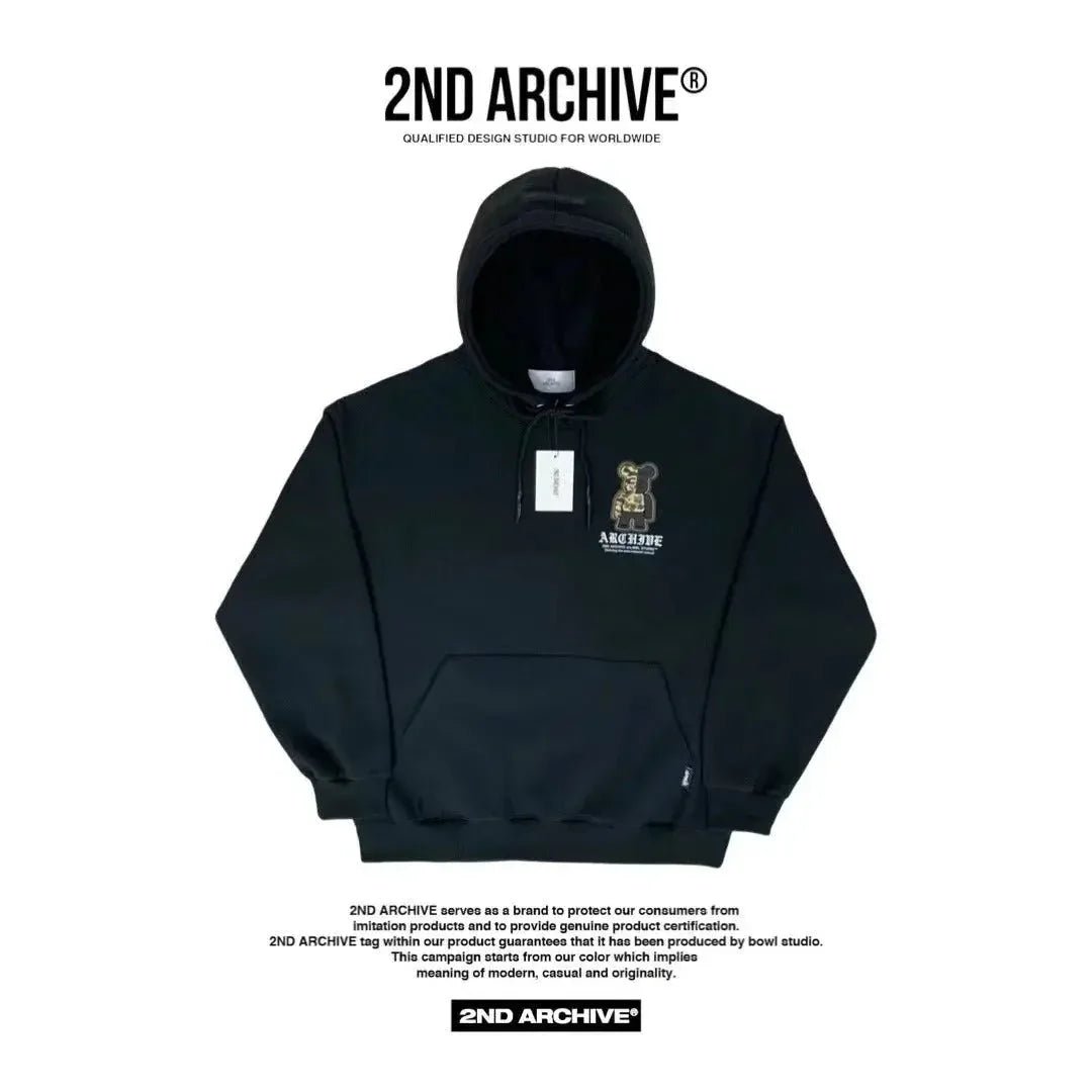 韓國直送🇰🇷 2ND ARCHIVE Camo Bear Scotch Fleece Hoodie - HLY &amp; CHOCCICO
