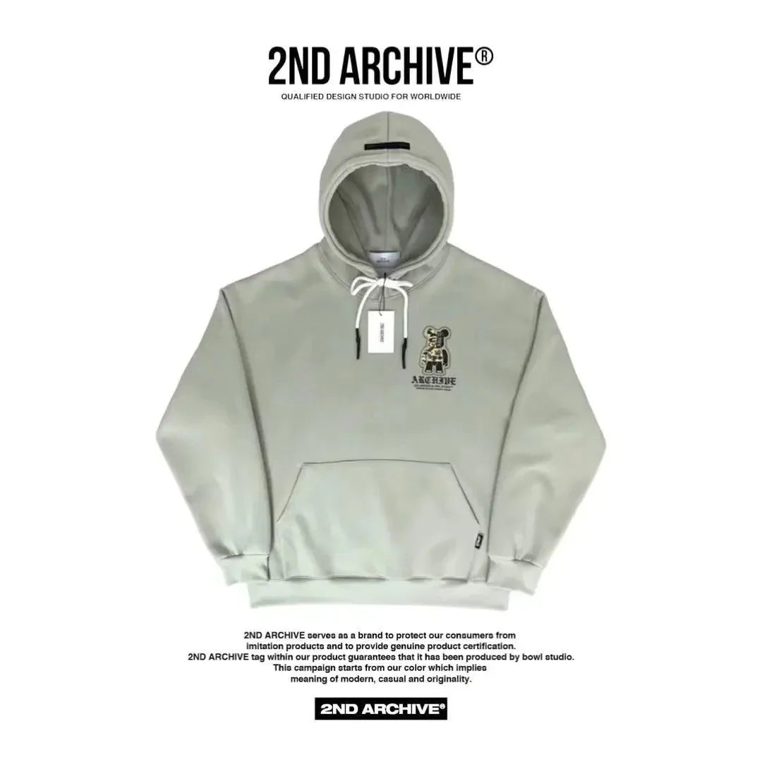 韓國直送🇰🇷 2ND ARCHIVE Camo Bear Scotch Fleece Hoodie - HLY &amp; CHOCCICO