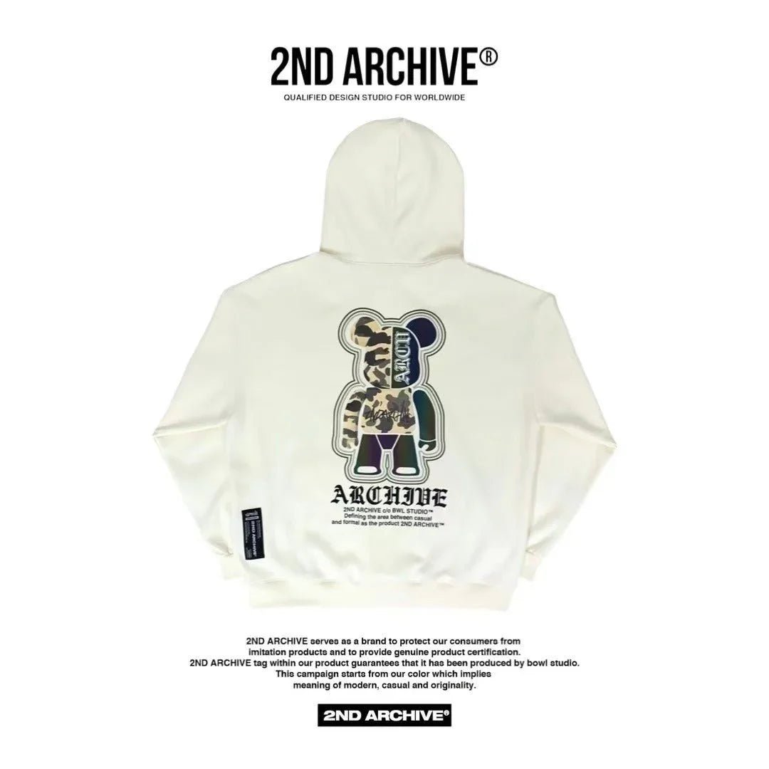 韓國直送🇰🇷 2ND ARCHIVE Camo Bear Scotch Fleece Hoodie - HLY &amp; CHOCCICO