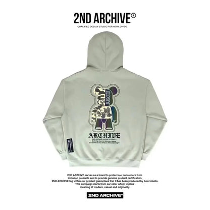 韓國直送🇰🇷 2ND ARCHIVE Camo Bear Scotch Fleece Hoodie - HLY &amp; CHOCCICO