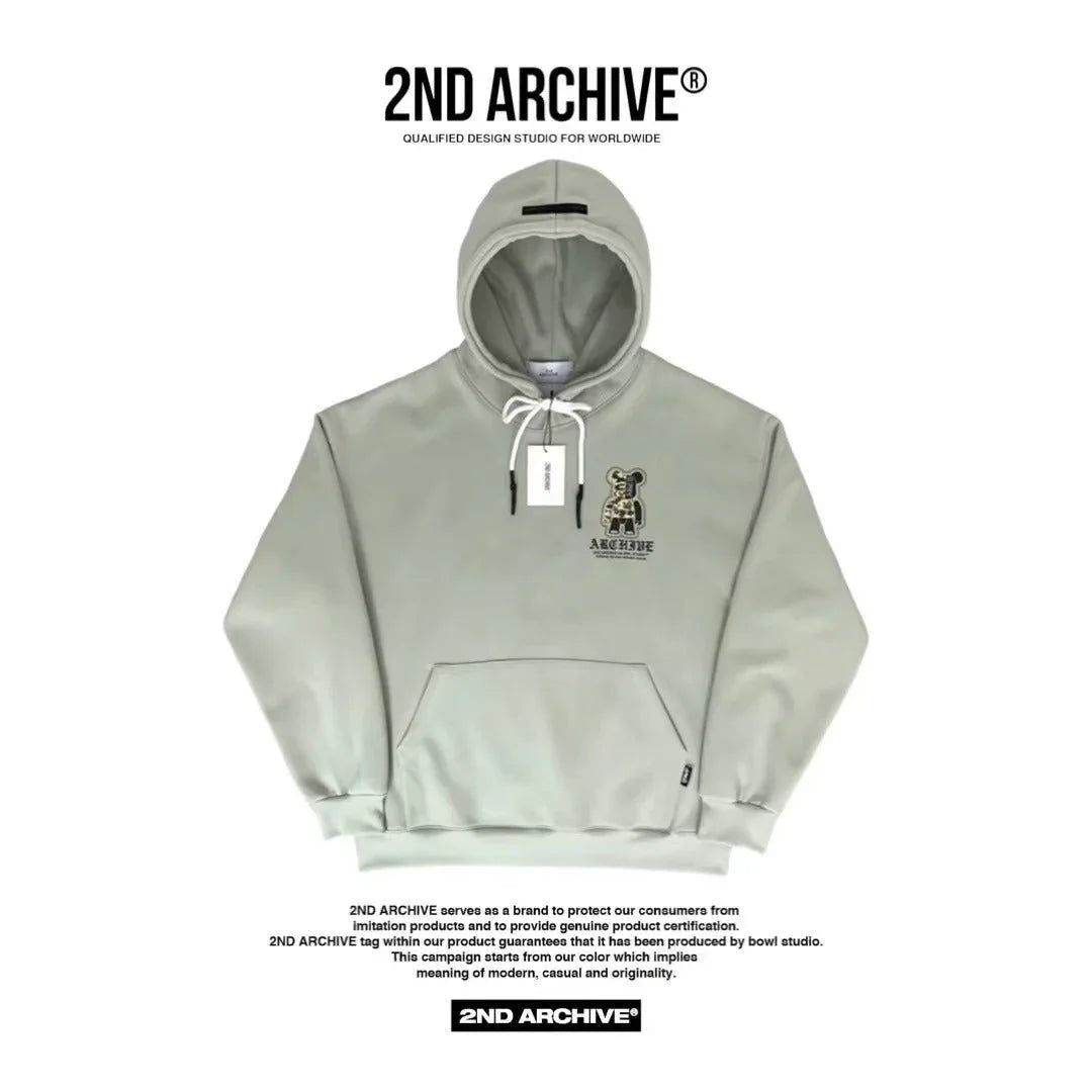 韓國直送🇰🇷 2ND ARCHIVE Camo Bear Scotch Fleece Hoodie - HLY &amp; CHOCCICO