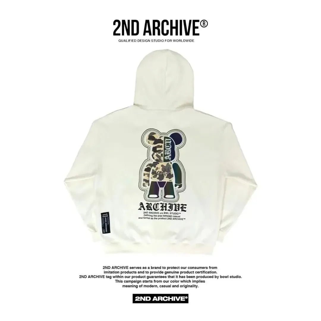 韓國直送🇰🇷 2ND ARCHIVE Camo Bear Scotch Fleece Hoodie - HLY &amp; CHOCCICO