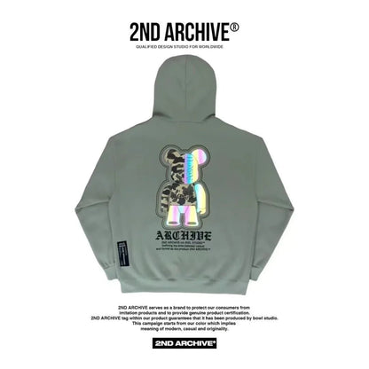 韓國直送🇰🇷 2ND ARCHIVE Camo Bear Scotch Fleece Hoodie - HLY &amp; CHOCCICO