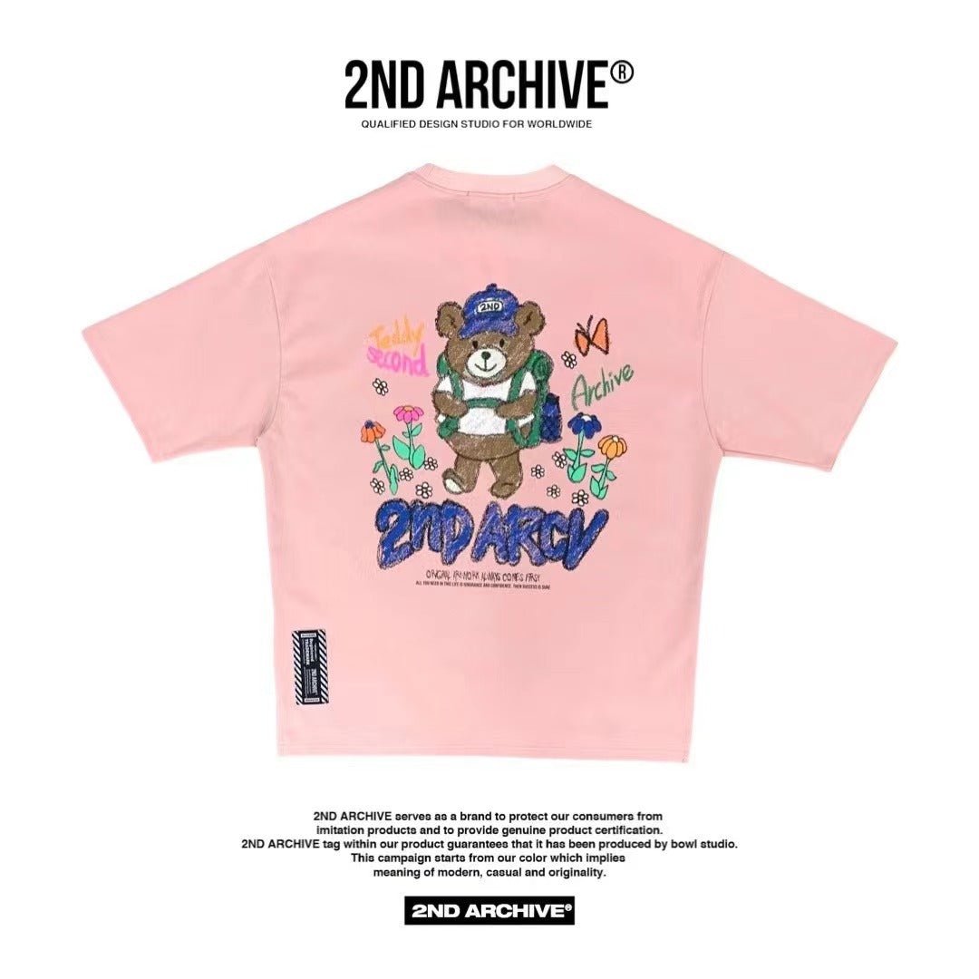 韓國直送🇰🇷 2ND ARCHIVE Camping Bear Short Sleeve Tee - 4 Color HLY & CHOCCICO