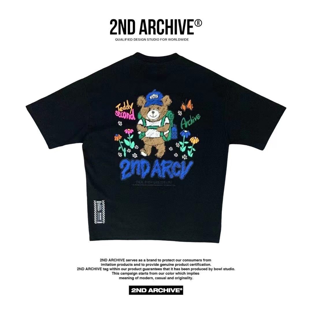 韓國直送🇰🇷 2ND ARCHIVE Camping Bear Short Sleeve Tee - 4 Color HLY & CHOCCICO