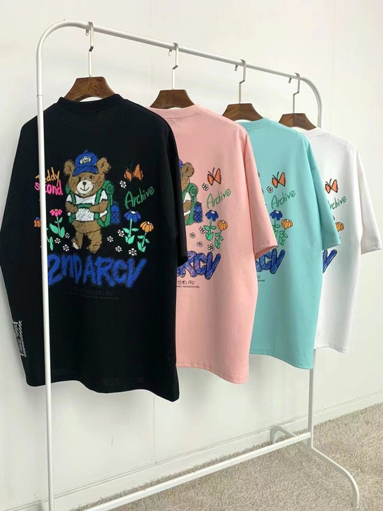 韓國直送🇰🇷 2ND ARCHIVE Camping Bear Short Sleeve Tee - 4 Color
