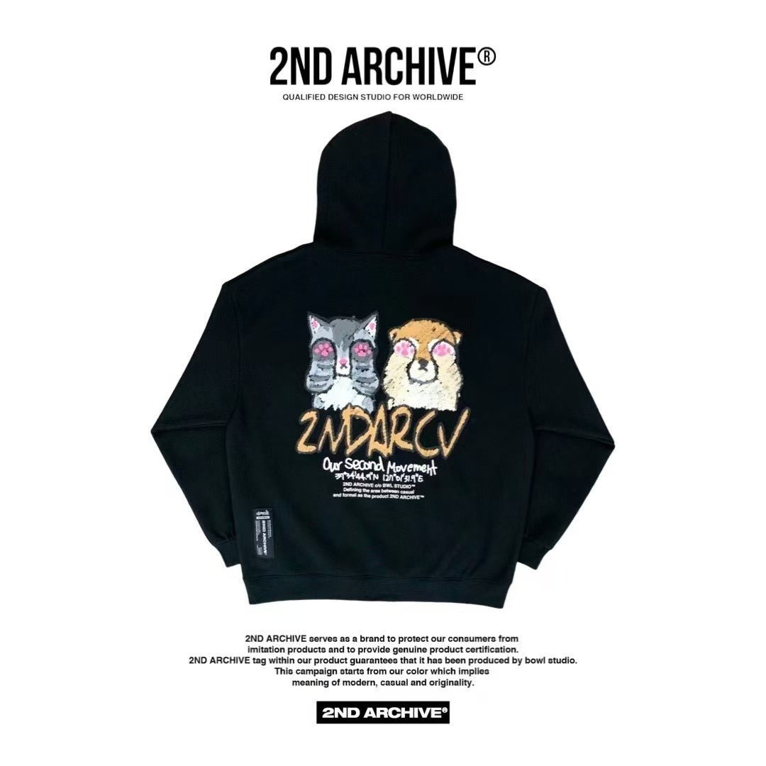 韓國直送🇰🇷 2ND ARCHIVE Cat Shiba Crayon Hoodie HLY & CHOCCICO