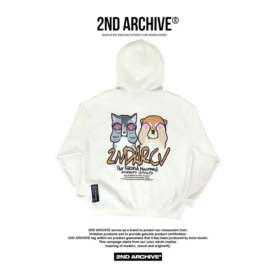 韓國直送🇰🇷 2ND ARCHIVE Cat Shiba Crayon Hoodie HLY & CHOCCICO