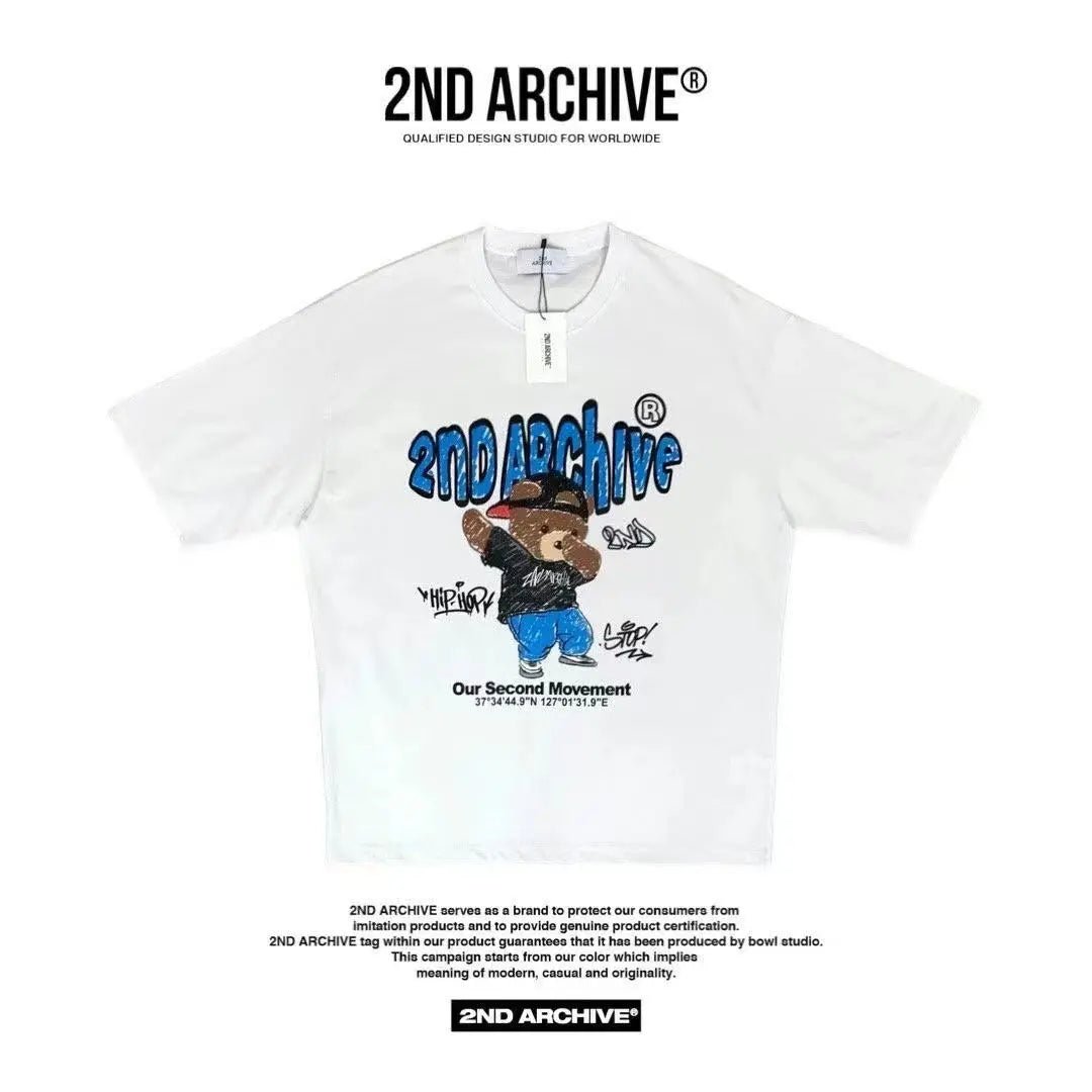 🇰🇷韓國直送🇰🇷 2ND ARCHIVE Cat wearing heart glasses T-shirt - 3 Color - HLY & CHOCCICO