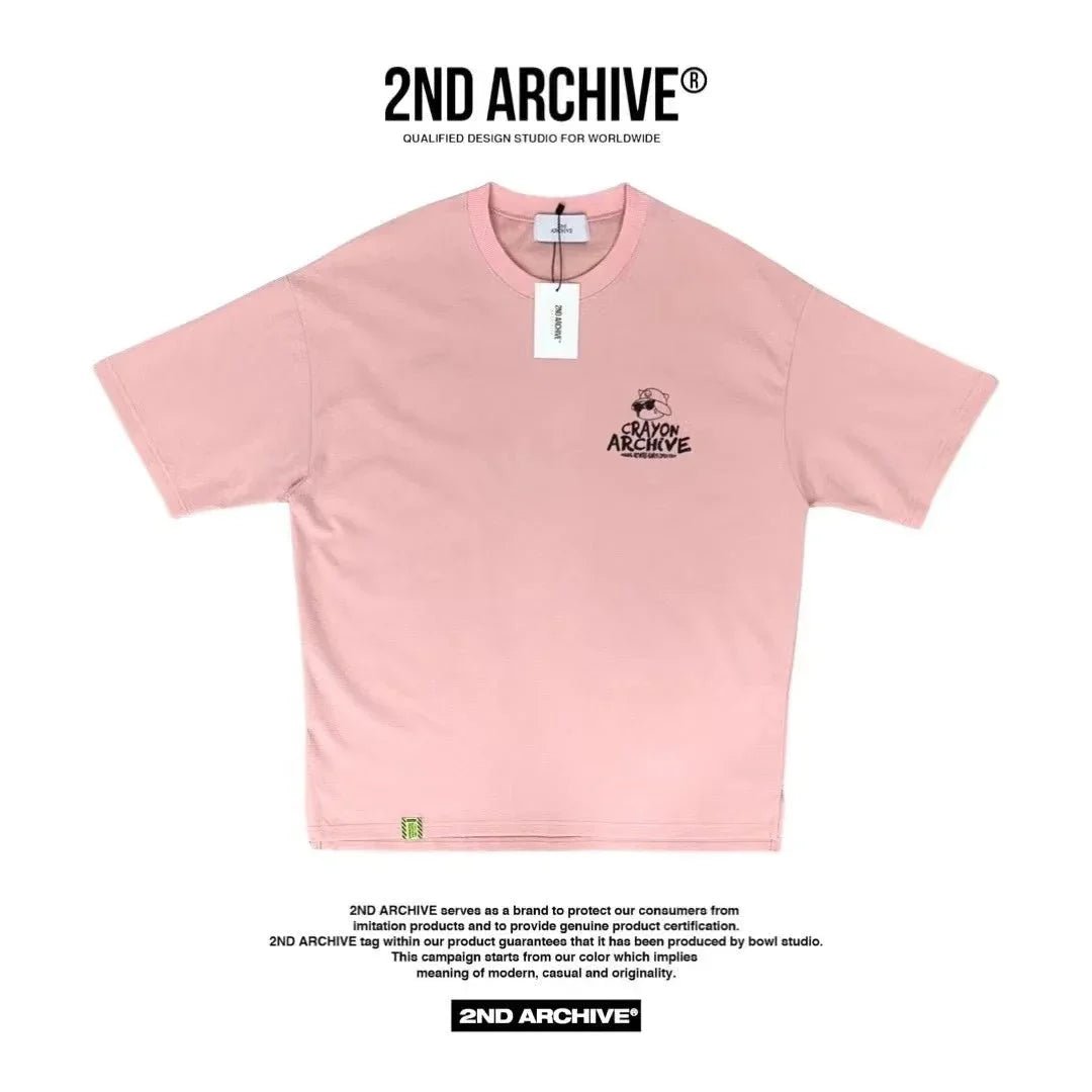 韓國直送🇰🇷 2ND ARCHIVE Crayon Cat Short Sleeve Tee - 4 Color - HLY &amp; CHOCCICO