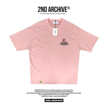 韓國直送🇰🇷 2ND ARCHIVE Crayon Cat Short Sleeve Tee - 4 Color - HLY &amp; CHOCCICO