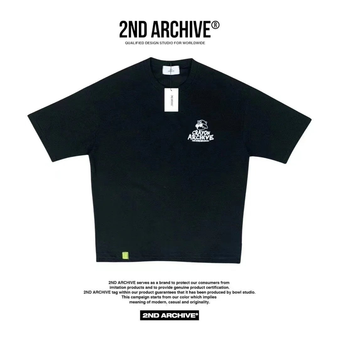 韓國直送🇰🇷 2ND ARCHIVE Crayon Cat Short Sleeve Tee - 4 Color - HLY &amp; CHOCCICO