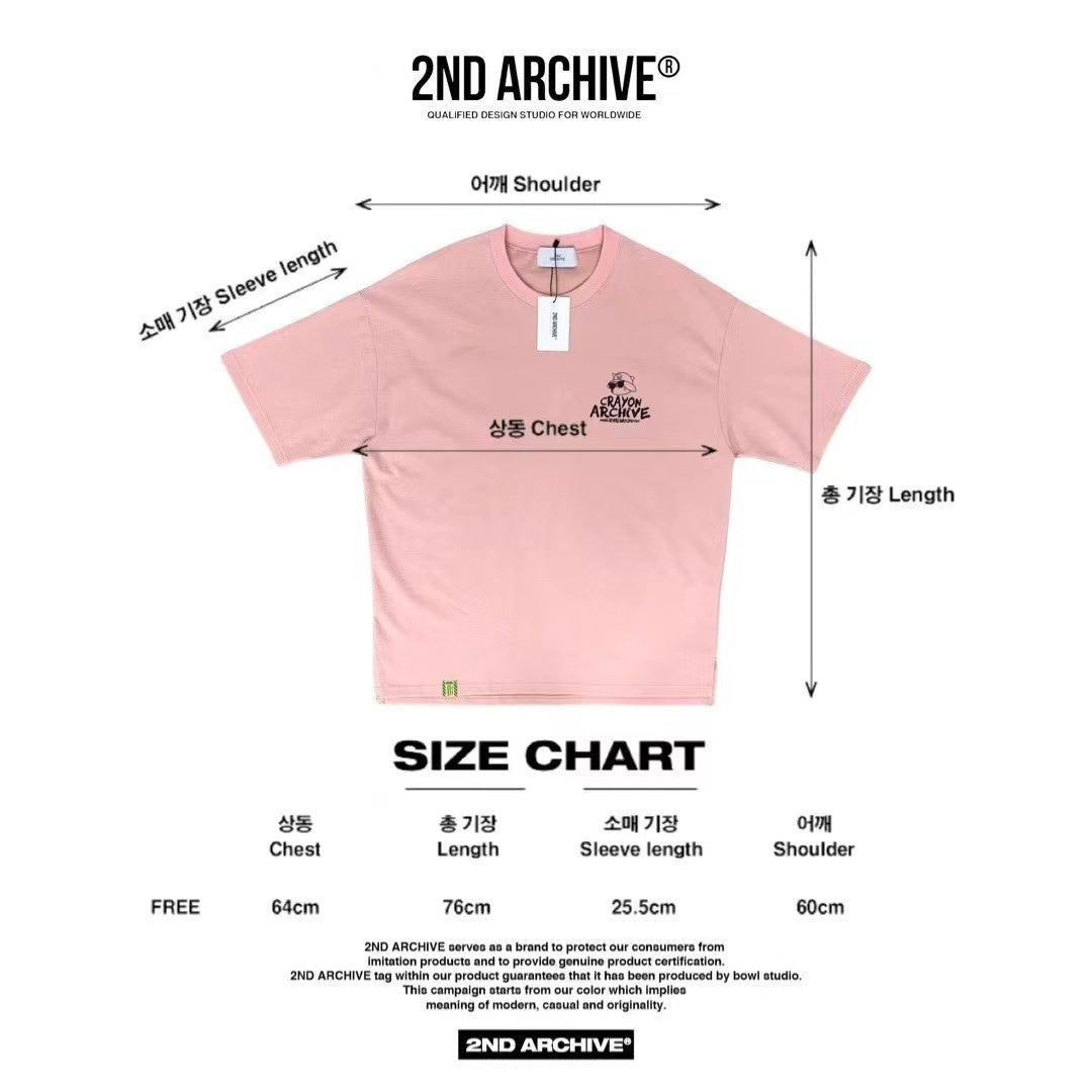韓國直送🇰🇷 2ND ARCHIVE Crayon Cat Short Sleeve Tee - 4 Color HLY & CHOCCICO