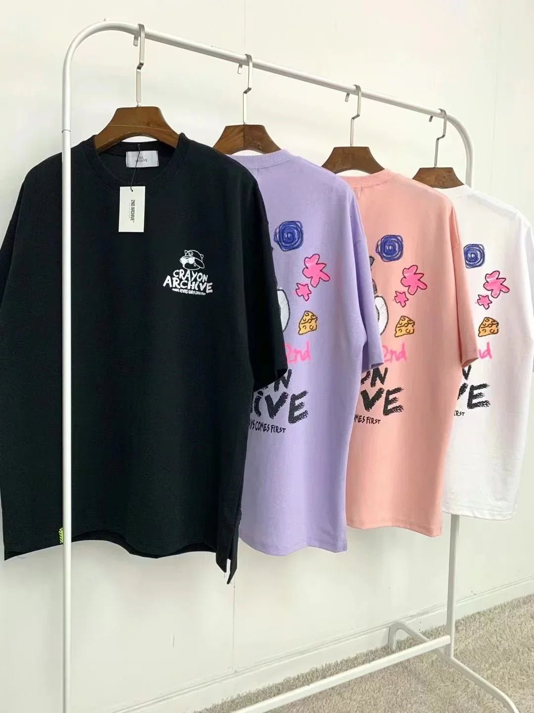 韓國直送🇰🇷 2ND ARCHIVE Crayon Cat Short Sleeve Tee - 4 Color - HLY &amp; CHOCCICO