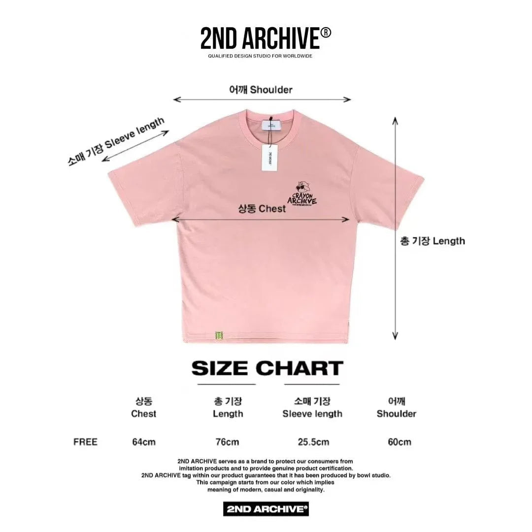 韓國直送🇰🇷 2ND ARCHIVE Crayon Cat Short Sleeve Tee - 4 Color - HLY &amp; CHOCCICO