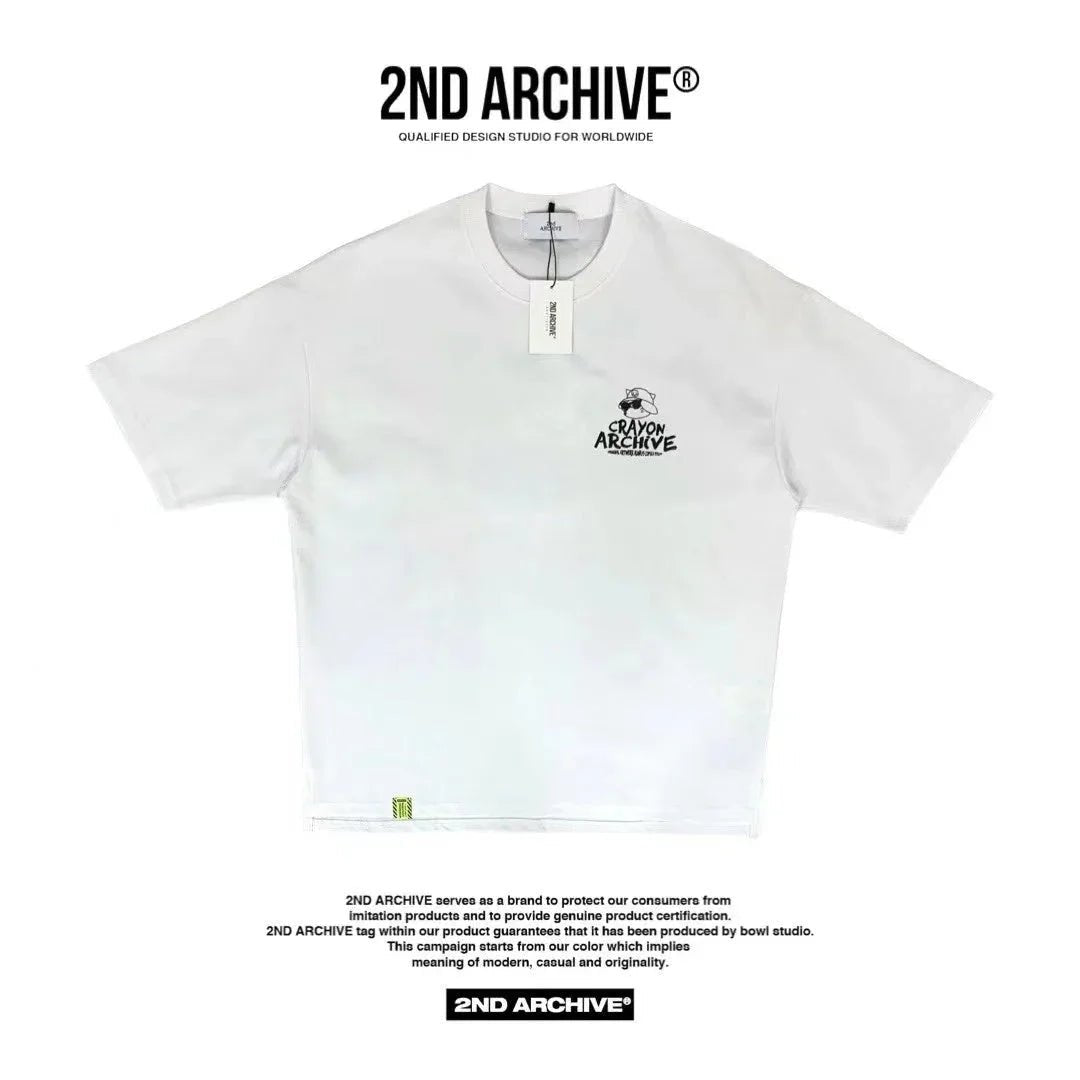 韓國直送🇰🇷 2ND ARCHIVE Crayon Cat Short Sleeve Tee - 4 Color - HLY &amp; CHOCCICO