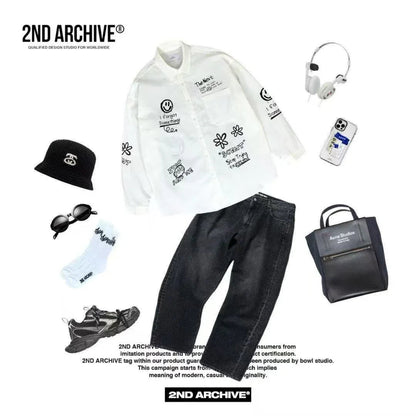韓國直送2nd ARCHIVE Crayons Lettering Shirt - HLY &amp; CHOCCICO