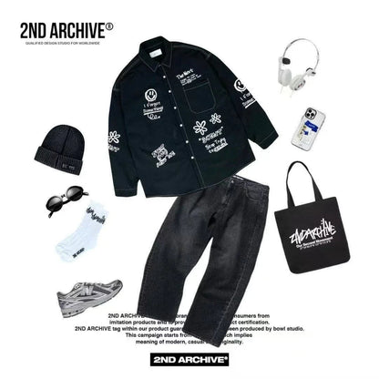 韓國直送2nd ARCHIVE Crayons Lettering Shirt - HLY &amp; CHOCCICO