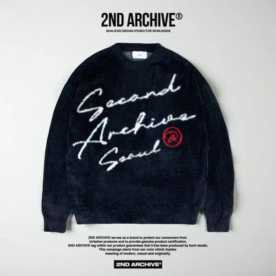 韓國直送2nd ARCHIVE Cursive Logo Angora Knit