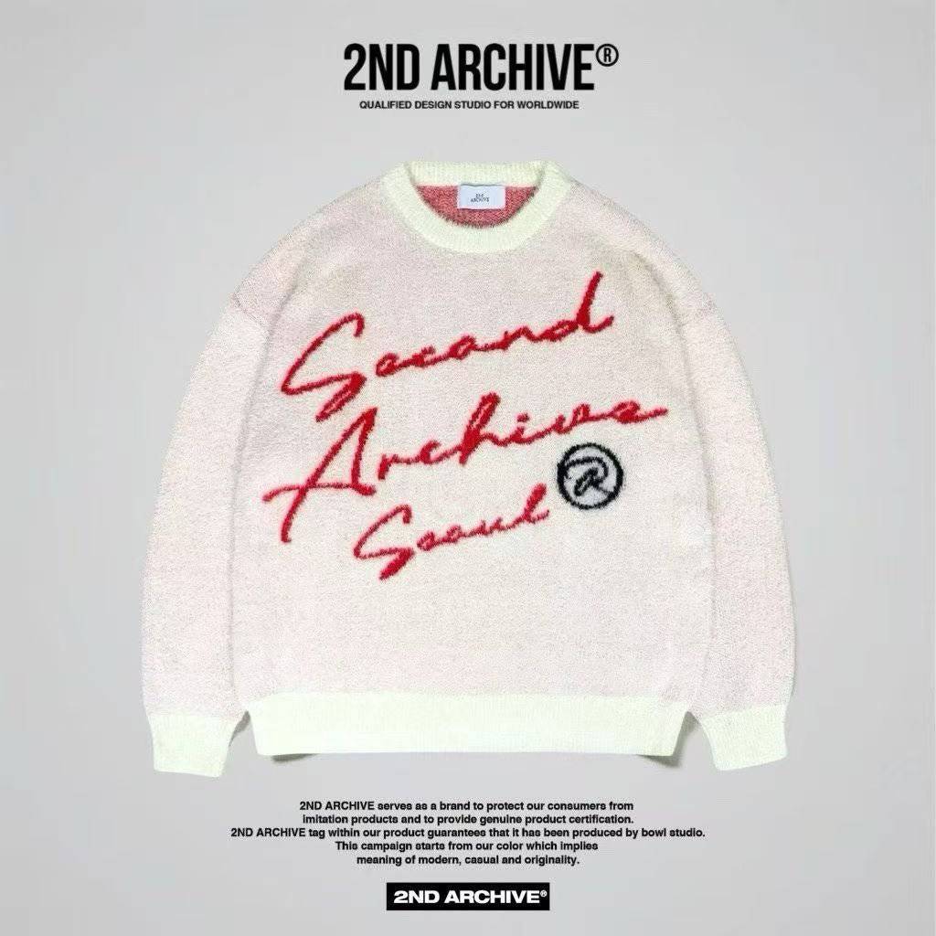 韓國直送2nd ARCHIVE Cursive Logo Angora Knit - HLY &amp; CHOCCICO