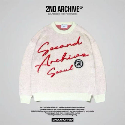 韓國直送2nd ARCHIVE Cursive Logo Angora Knit - HLY &amp; CHOCCICO