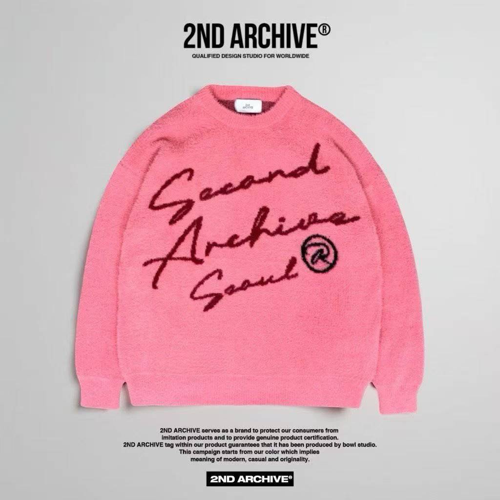 韓國直送2nd ARCHIVE Cursive Logo Angora Knit - HLY &amp; CHOCCICO