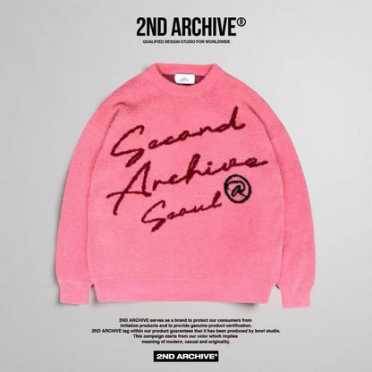 韓國直送2nd ARCHIVE Cursive Logo Angora Knit - HLY &amp; CHOCCICO