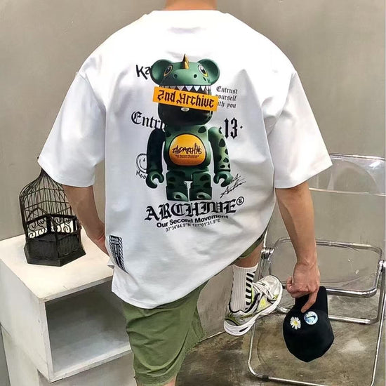2ND ARCHIVE Dinosaur Terry Bear Graffiti T-shirt from Korea 