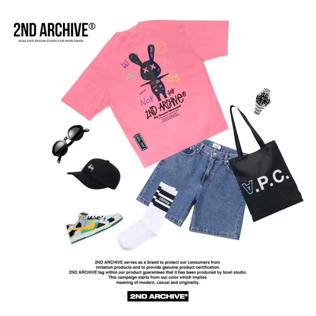 韓國直送🇰🇷 2ND ARCHIVE Doodle Rabbit Scotch T-shirt -4 Color HLY & CHOCCICO