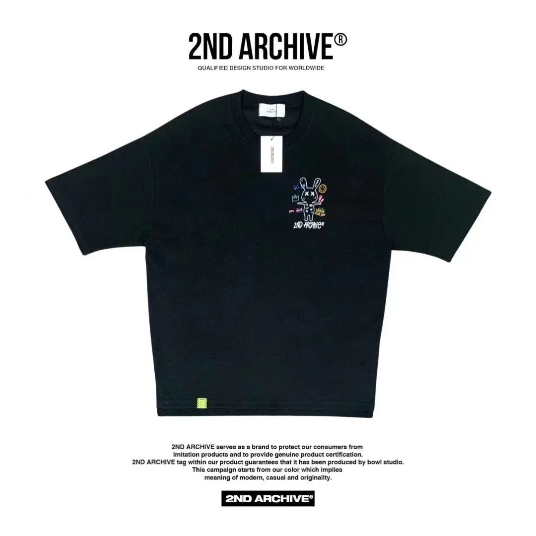 韓國直送🇰🇷 2ND ARCHIVE Doodle Rabbit Scotch T-shirt -4 Color HLY & CHOCCICO